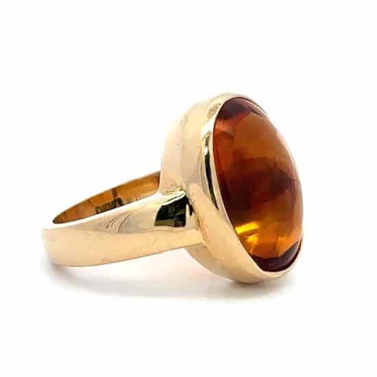 Gump'S 18 Kt Yellow Gold Cabochon Citrine Ring - Image 7