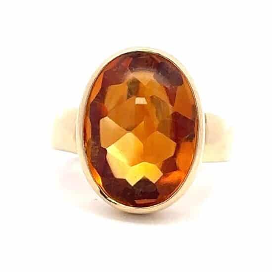 Gump'S 18 Kt Yellow Gold Cabochon Citrine Ring - Image 3