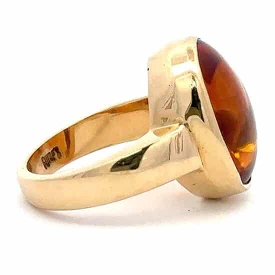 Gump'S 18 Kt Yellow Gold Cabochon Citrine Ring - Image 8