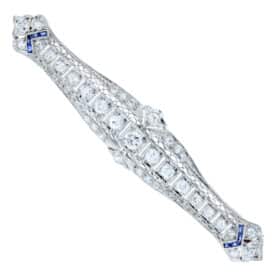 Edwardian Filigree Diamond Bar Pin