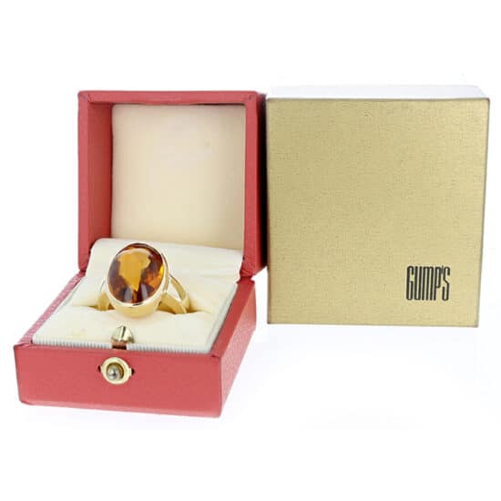 Gump'S 18 Kt Yellow Gold Cabochon Citrine Ring - Image 10