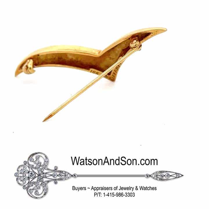 Tiffany 18 Kt Yellow Gold Bird Brooch Large 4 Tiffany 18 Kt Yellow Gold Bird Brooch Large - Image 4
