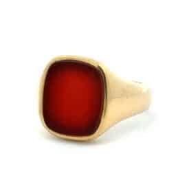 Carnelian Gold Pinky Ring