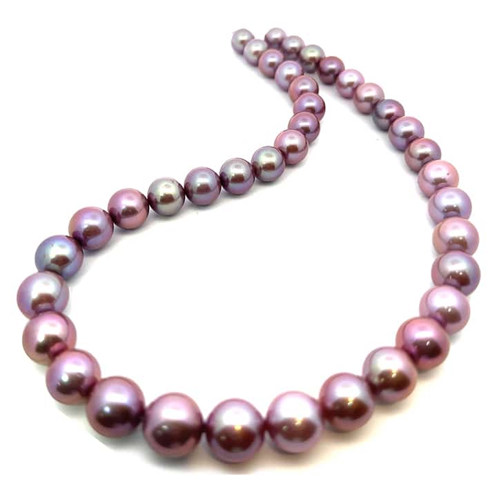 Graduated Purple Pearl Necklace 2 Graduated Purple Pearl Necklace - Image 2