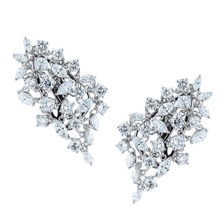 Diamond Veil” Flexible Earrings – 5 Carats Of Swoosh In 18K White Gold 3 Diamond Veil” Flexible Earrings – 5 Carats Of Swoosh In 18K White Gold - Image 3