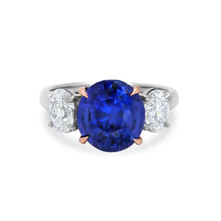Sapphire And Diamond 3 Stone Ring Classic With A Twist 1 Sapphire And Diamond 3 Stone Ring Classic With A Twist