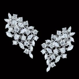 Diamond Veil” Flexible Earrings – 5 Carats Of Swoosh In 18K White Gold