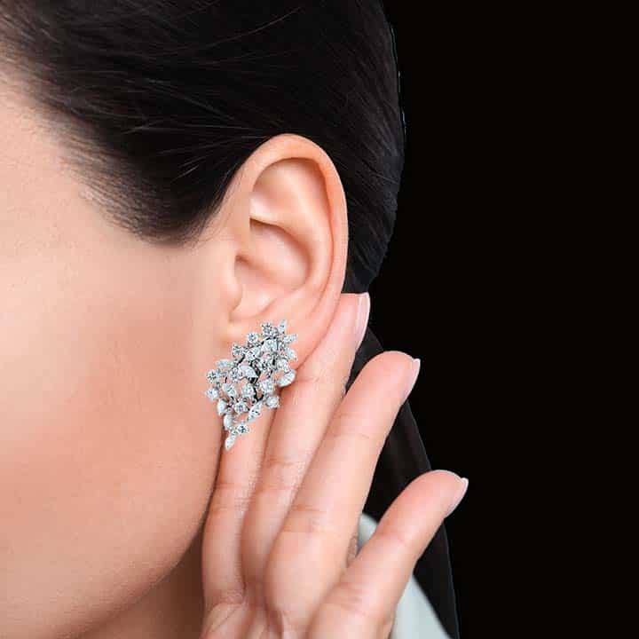 Diamond Veil” Flexible Earrings – 5 Carats Of Swoosh In 18K White Gold 2 Diamond Veil” Flexible Earrings – 5 Carats Of Swoosh In 18K White Gold - Image 2