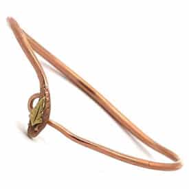 Victorian Rose &Amp; Yellow Gold Snake Bangle Bracelet