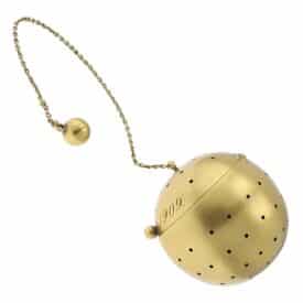 “Let’s Get Steeped” – Victorian 14k Gold Tea Diffuser Ball (Inscribed 1859–1909)