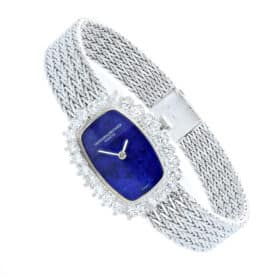 Home 5 Vacheron &Amp; Constantin 18K White Gold Diamond Bracelet Watch With Lapis Lazuli Dial