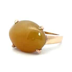 Home 9 Swinging ’60S Sunshine: A Signed Gump’s Yellow Jadeite Ring (Petite Size 4)