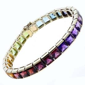 H.stern 18K Yellow Gold Brazilian Gemstone Rainbow Bracelet