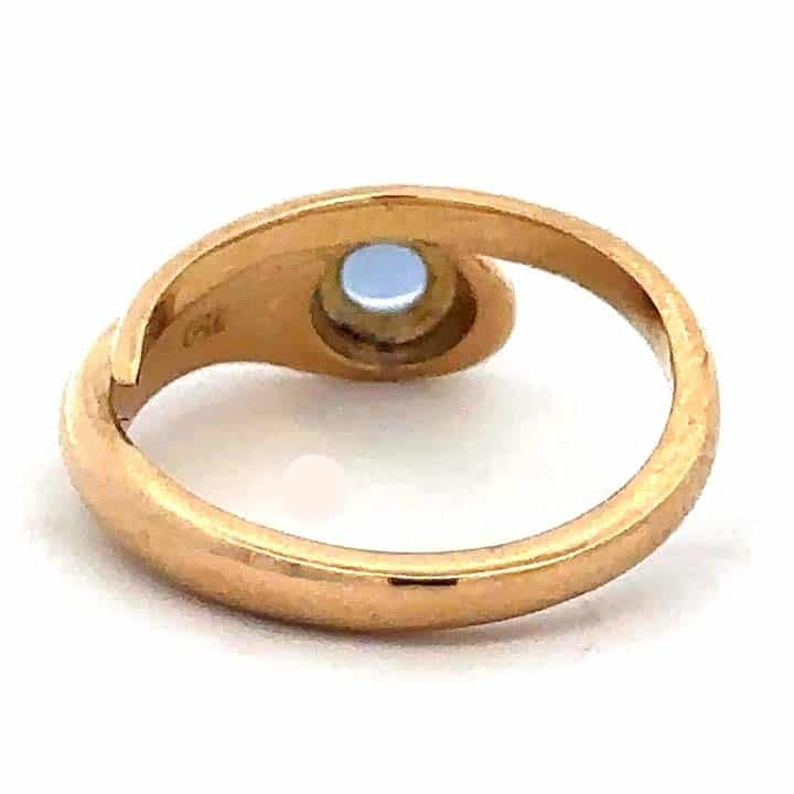 Victorian-Inspired 18K Yellow Gold Cabochon Blue Sapphire Snake Ring — “Sydney The Snake” 3 Victorian-Inspired 18K Yellow Gold Cabochon Blue Sapphire Snake Ring — “Sydney The Snake” - Image 3