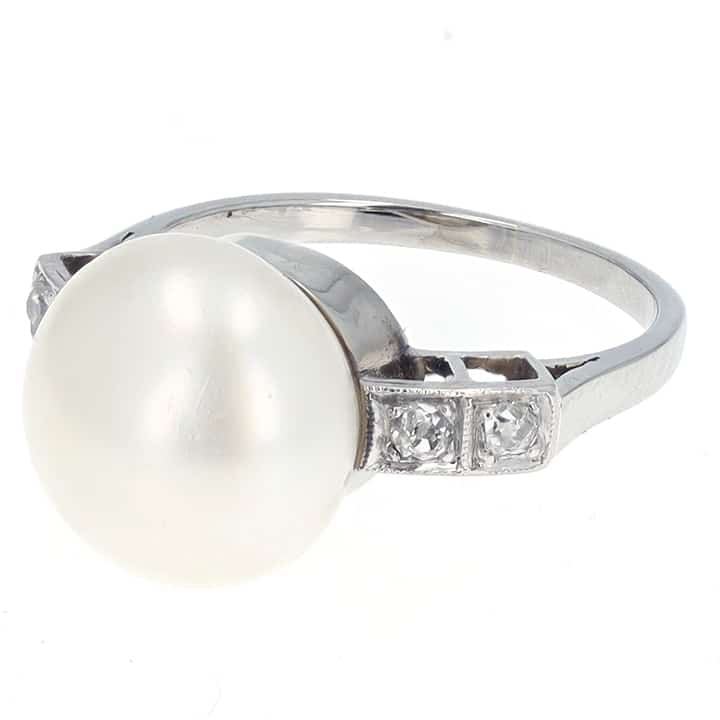 Gia-Certified Natural Saltwater Pearl &Amp; Old Mine Diamond Ring — A Rare Victorian Button Pearl Reimagined 3 Gia-Certified Natural Saltwater Pearl &Amp; Old Mine Diamond Ring — A Rare Victorian Button Pearl Reimagined - Image 3