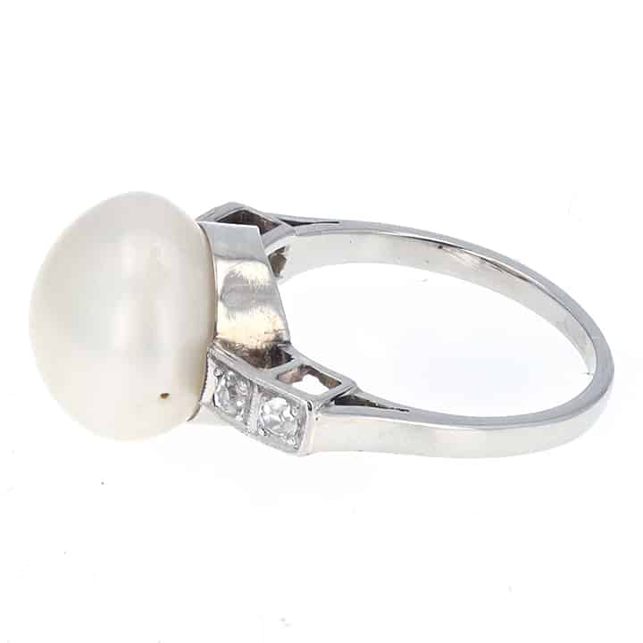 Gia-Certified Natural Saltwater Pearl &Amp; Old Mine Diamond Ring — A Rare Victorian Button Pearl Reimagined 5 Gia-Certified Natural Saltwater Pearl &Amp; Old Mine Diamond Ring — A Rare Victorian Button Pearl Reimagined - Image 5