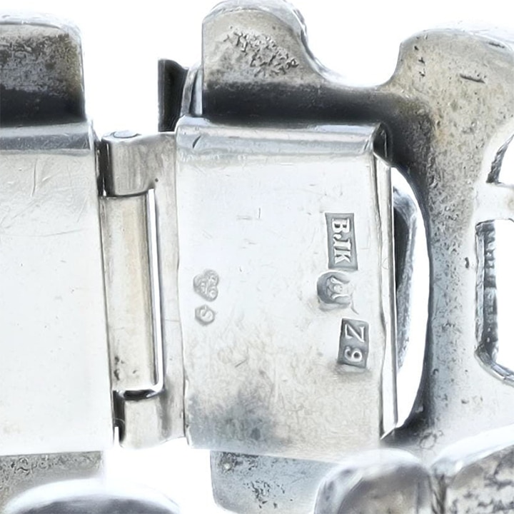 Bjk Denmark Brutalist Sterling Silver Sectional Bracelet, Circa 1960S 3 Bjk Denmark Brutalist Sterling Silver Sectional Bracelet, Circa 1960S - Image 3