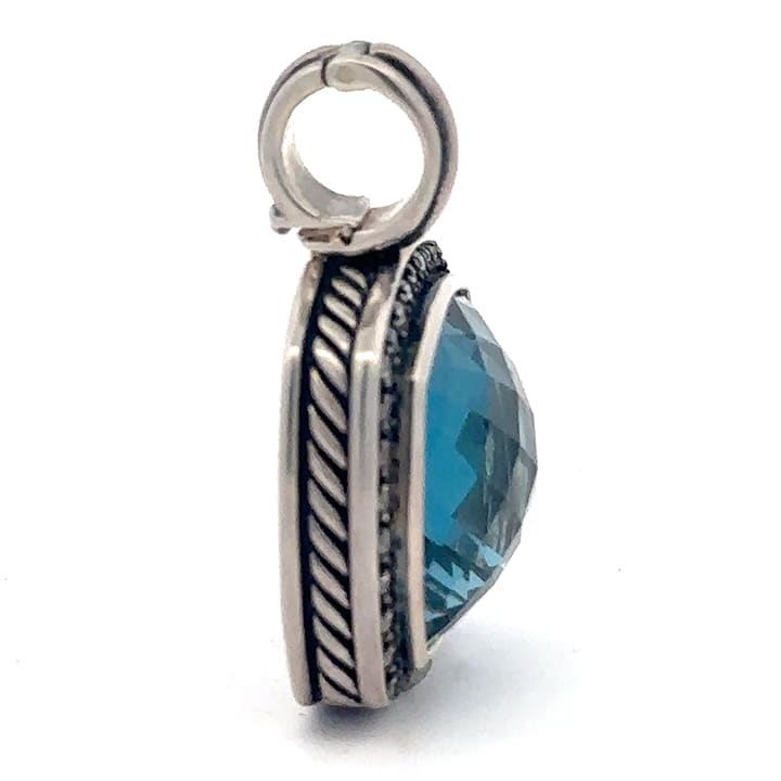 David Yurman Sterling Silver Topaz And Diamond Albion-Style Drop Pendant 5 David Yurman Sterling Silver Topaz And Diamond Albion-Style Drop Pendant - Image 5