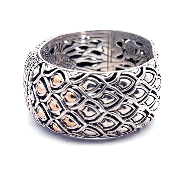 John Hardy Legends Naga Sterling Silver &Amp; Gold Dragon Scale Cuff Bracelet 2 John Hardy Legends Naga Sterling Silver &Amp; Gold Dragon Scale Cuff Bracelet - Image 2