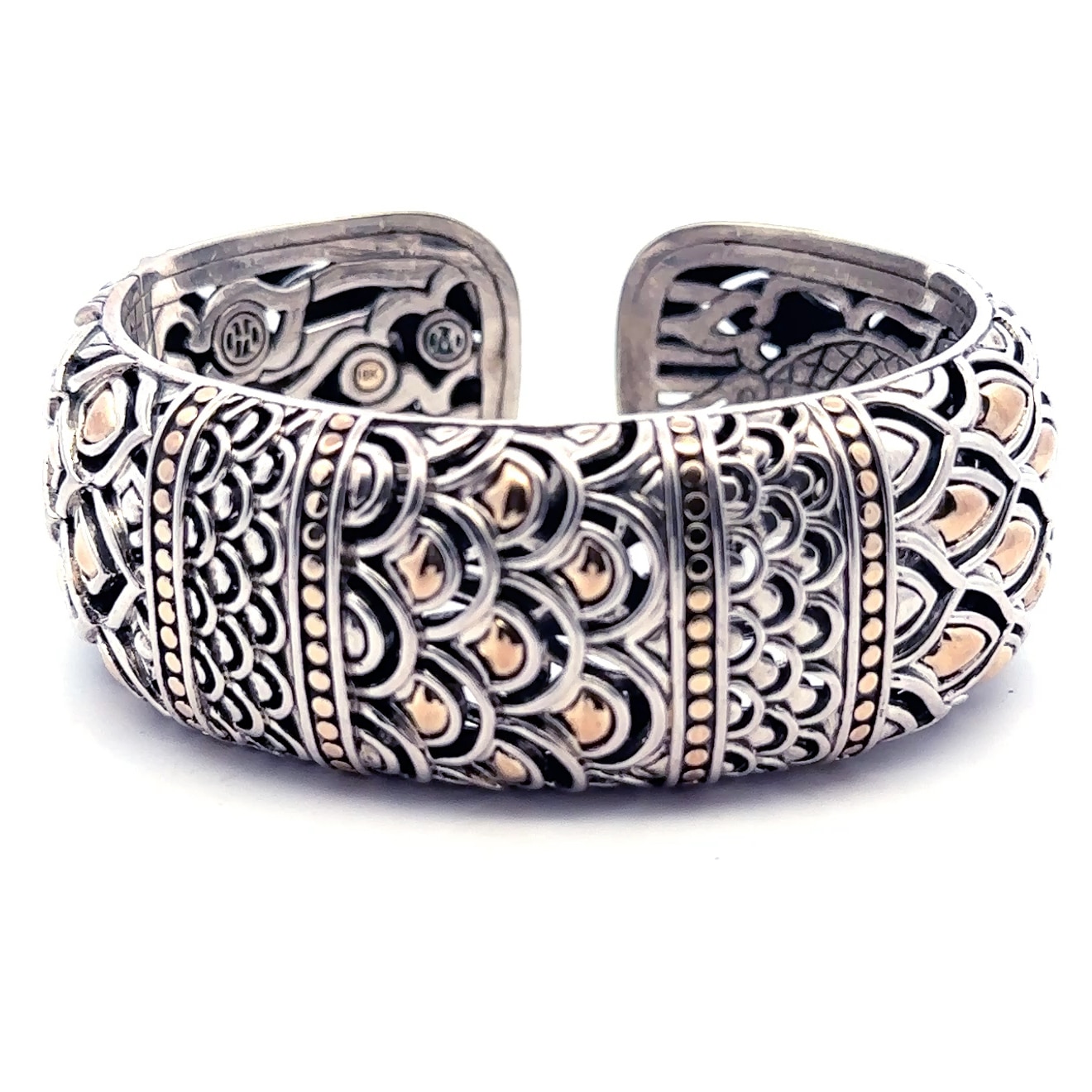 John Hardy Legends Naga Sterling Silver &Amp; Gold Dragon Scale Cuff Bracelet 1 John Hardy Legends Naga Sterling Silver &Amp; Gold Dragon Scale Cuff Bracelet