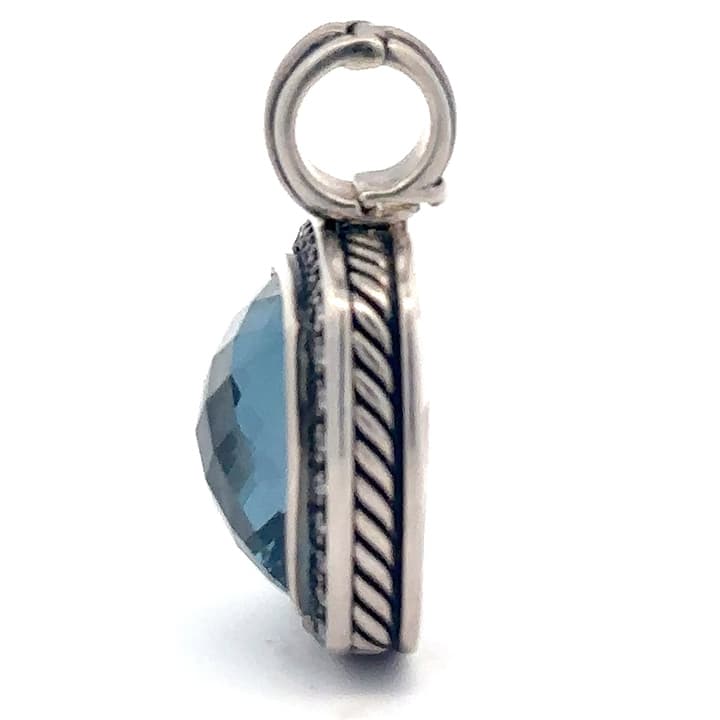 David Yurman Sterling Silver Topaz And Diamond Albion-Style Drop Pendant 8 David Yurman Sterling Silver Topaz And Diamond Albion-Style Drop Pendant - Image 8