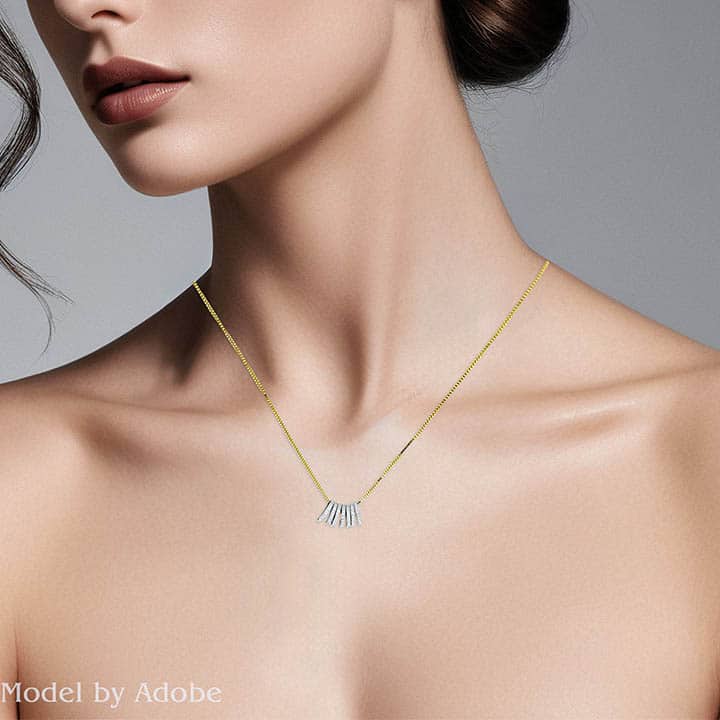Seven Days Of Sparkle - Yellow &Amp; White Gold Diamond Fringe Necklace 4 Seven Days Of Sparkle - Yellow &Amp; White Gold Diamond Fringe Necklace - Image 4