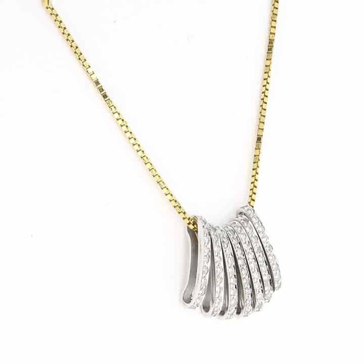 Seven Days Of Sparkle - Yellow &Amp; White Gold Diamond Fringe Necklace 3 Seven Days Of Sparkle - Yellow &Amp; White Gold Diamond Fringe Necklace - Image 3