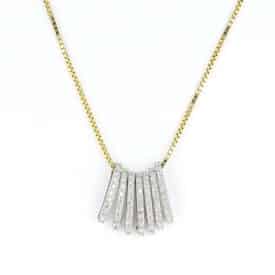 Seven Days of Sparkle - Yellow & White Gold Diamond Fringe Necklace