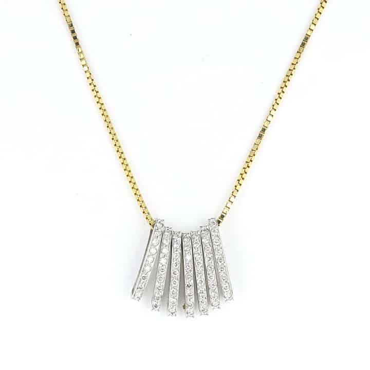 Seven Days Of Sparkle - Yellow &Amp; White Gold Diamond Fringe Necklace 2 Seven Days Of Sparkle - Yellow &Amp; White Gold Diamond Fringe Necklace - Image 2