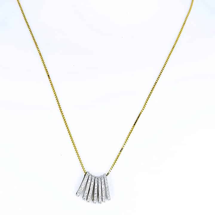 Seven Days Of Sparkle - Yellow &Amp; White Gold Diamond Fringe Necklace 1 Seven Days Of Sparkle - Yellow &Amp; White Gold Diamond Fringe Necklace